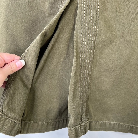 J Crew Womens Chino A Line Skirt Size 0 Olive Green Y2K Knee Length Casual FLAW - Picture 3 of 8
